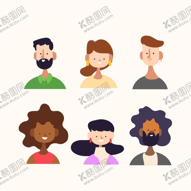 编号：70842909131801346740【酷图网】源文件下载-卡通人物头像 
