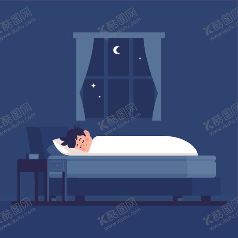 编号：24361010041419264727【酷图网】源文件下载-睡觉场景插画