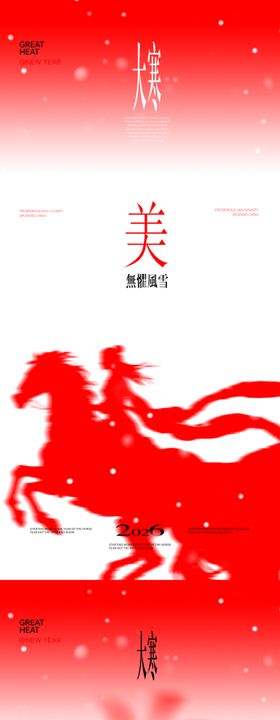 红色医美大寒节气海报