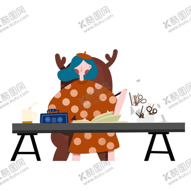 编号：23741306302217344611【酷图网】源文件下载-工作室里正在办公的女生