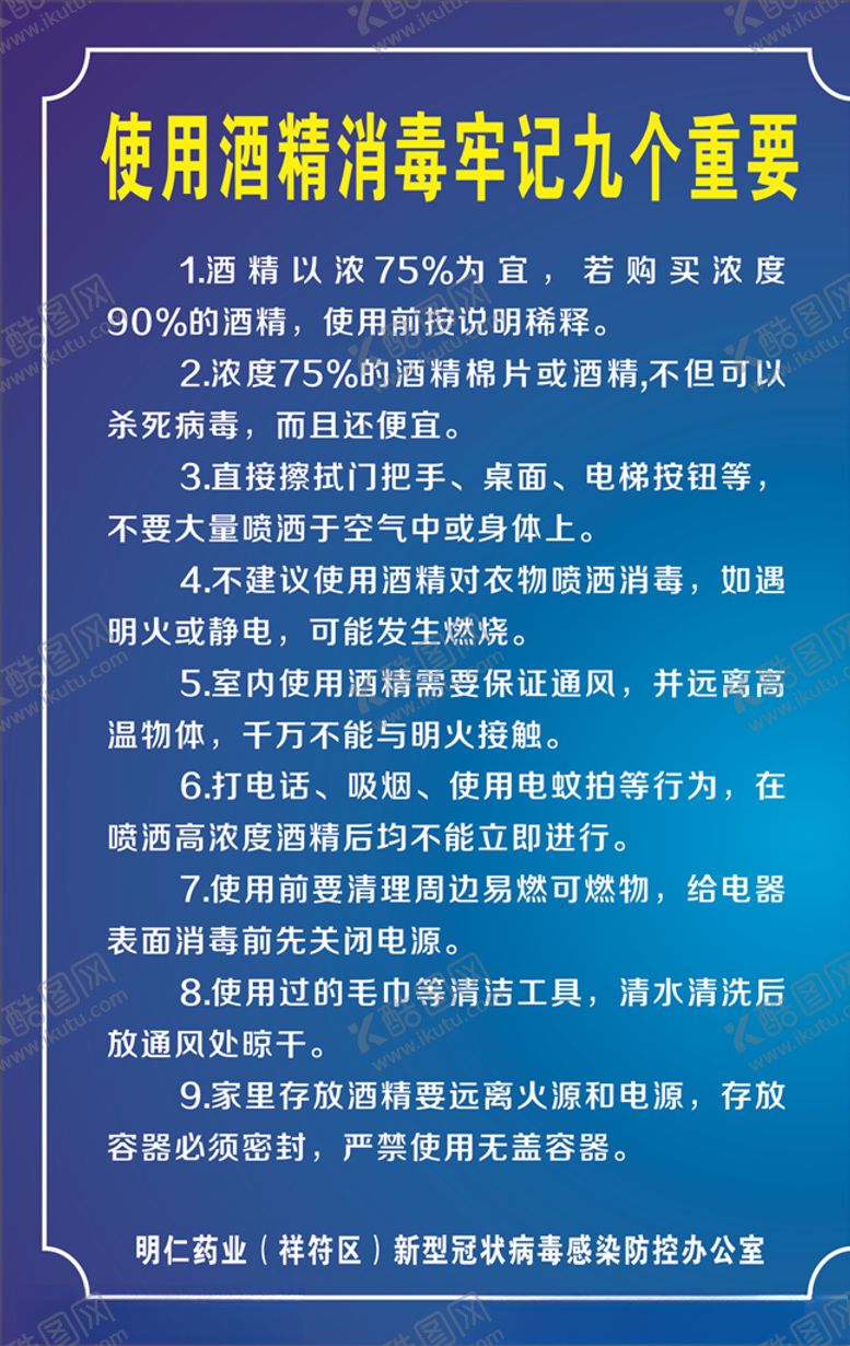 编号：86592610132102132682【酷图网】源文件下载-使用酒精消毒九要素展板