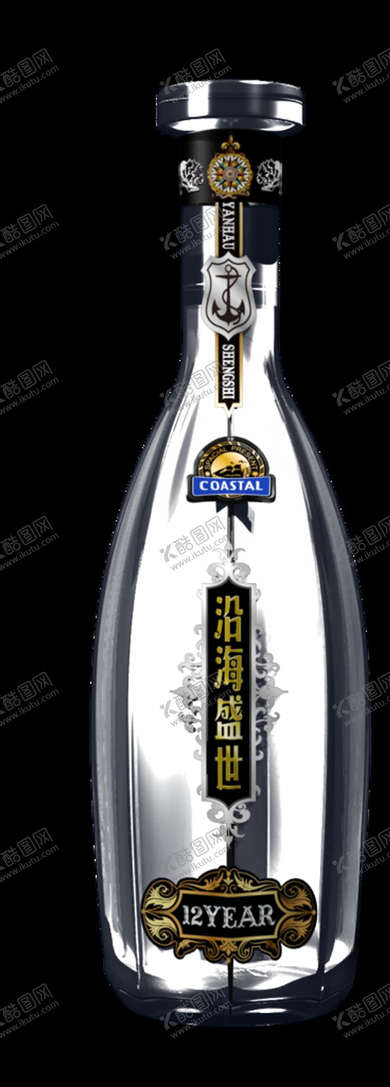 编号：50740403310511556779【酷图网】源文件下载-高端白酒瓶型设计