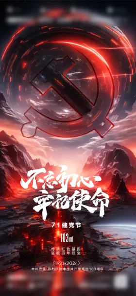 七一建党节海报