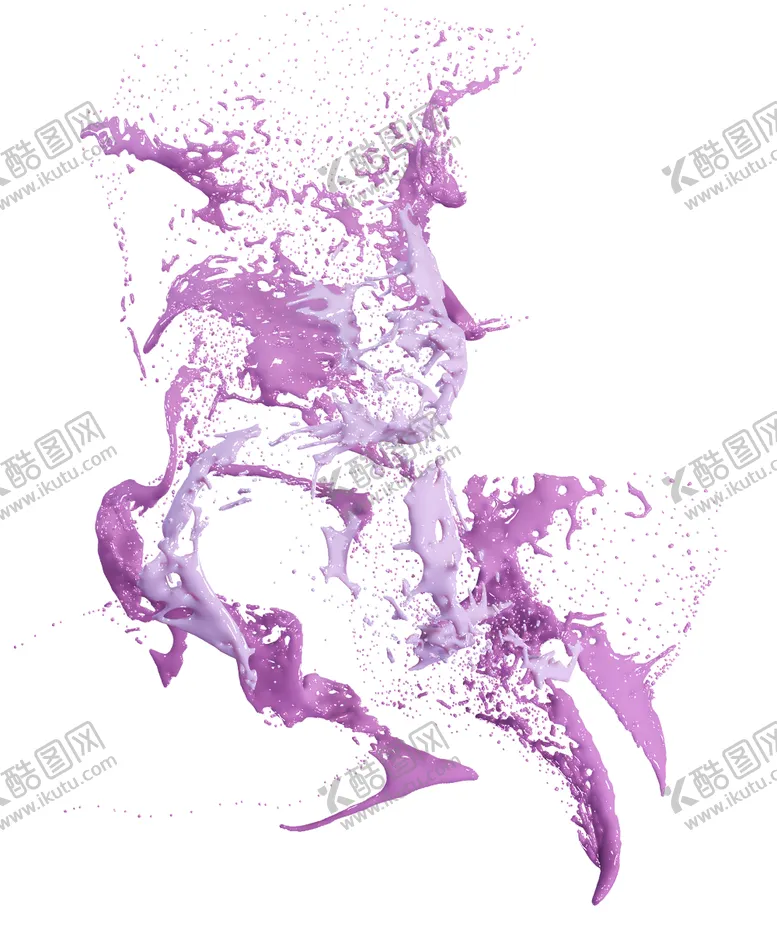 水花液体紫红色飞溅