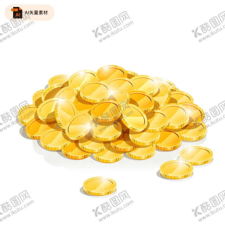 编号：25738109191719223520【酷图网】源文件下载-闪亮金币矢量素材