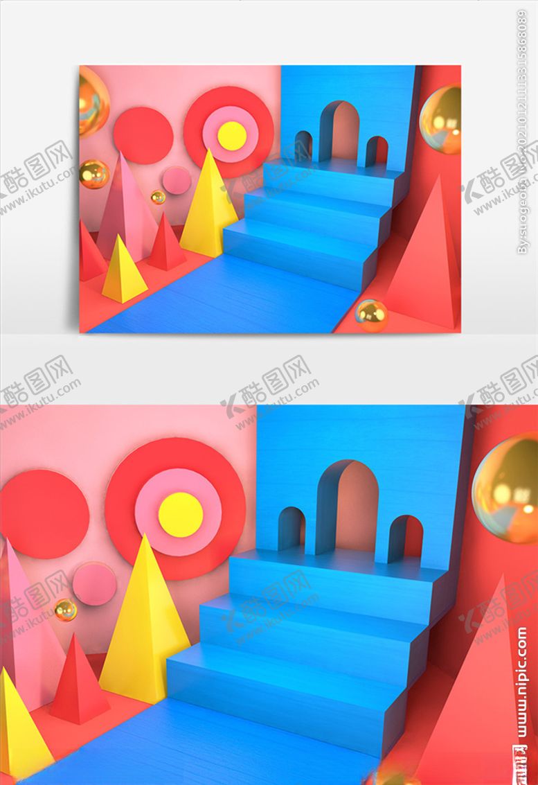 编号：76966905040244201511【酷图网】源文件下载-c4d模型创意清新电商展台电商