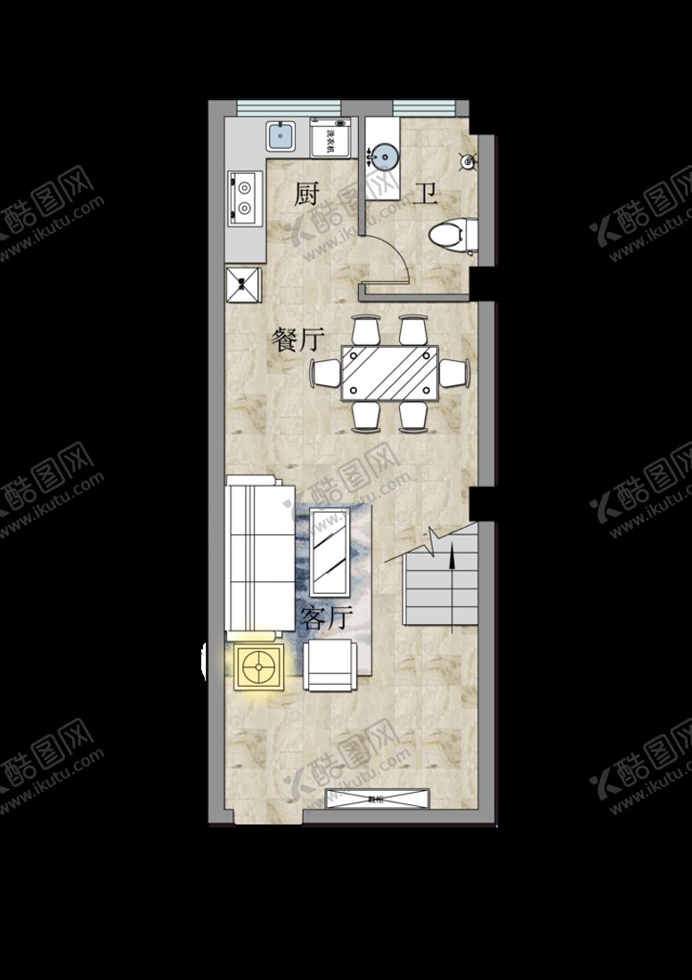 编号：08296309180847159658【酷图网】源文件下载-D户型图一层
