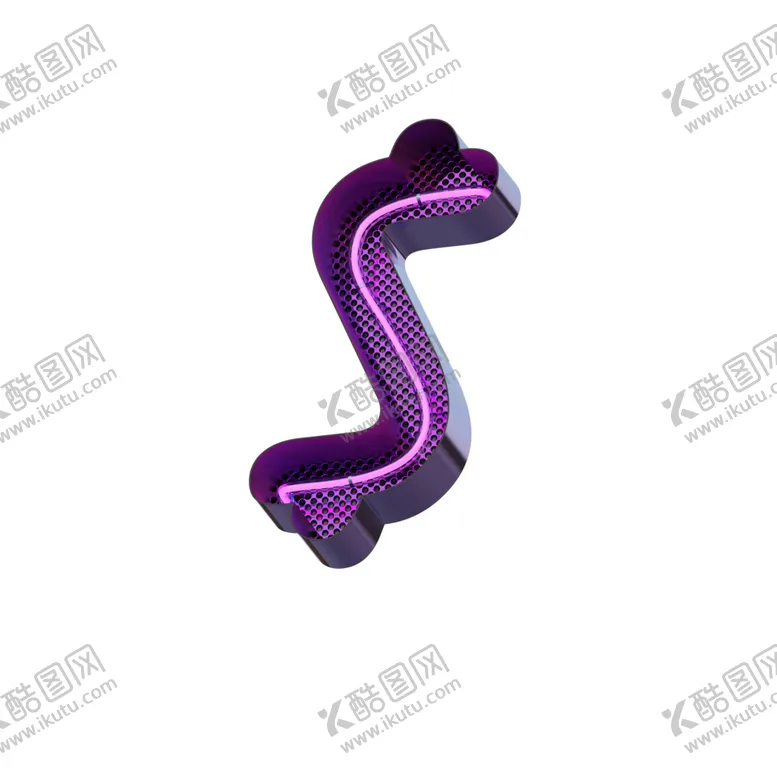 编号：26956506250516031351【酷图网】源文件下载-高清立体紫色霓虹灯字母元素