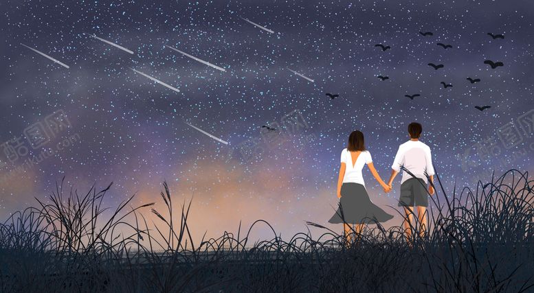 编号：42871410230749273866【酷图网】源文件下载-小清新星空插画图片