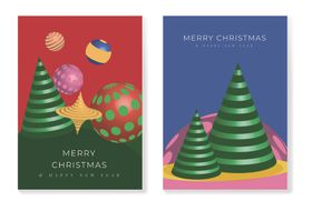 三张圣诞主题插画设计