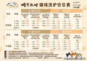 猫咪价目表