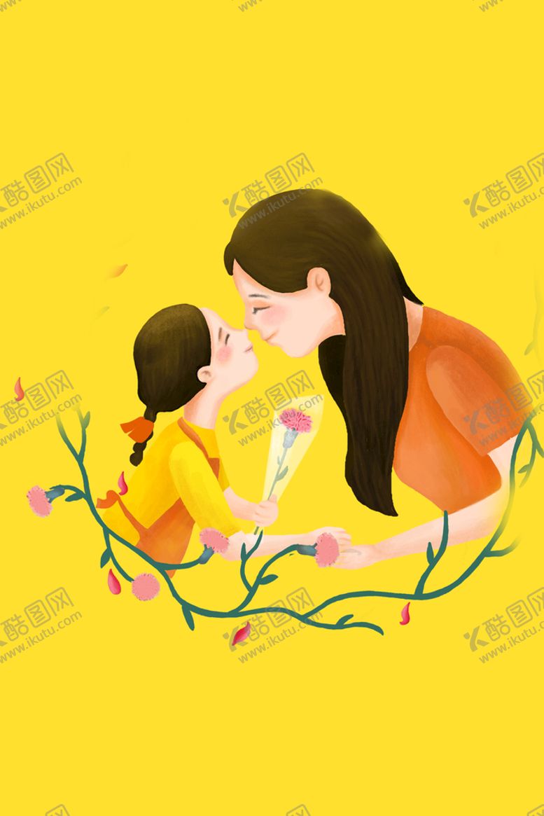 编号：94435810300609555529【酷图网】源文件下载-母亲节海报 妈妈女儿