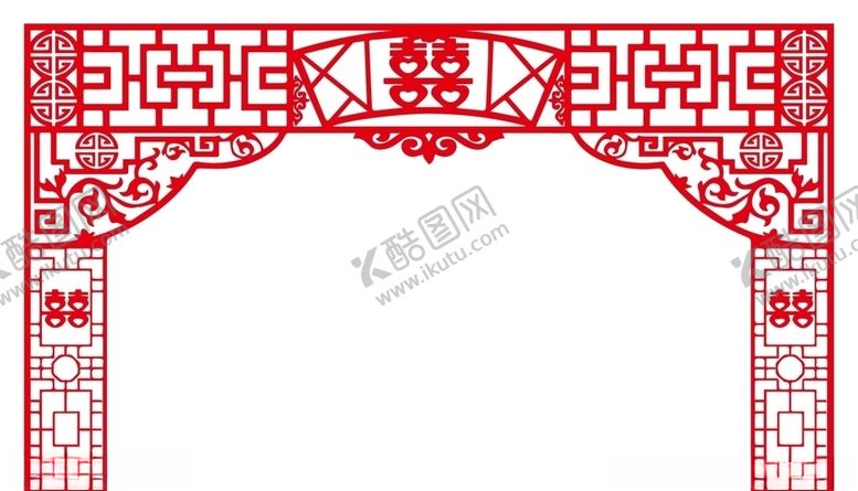 编号：26403407091605289736【酷图网】源文件下载-红色中国风双喜门楣