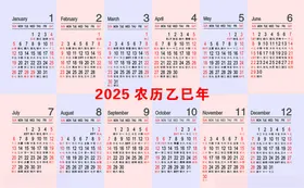 2025年年历