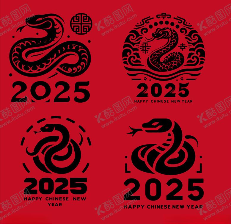 编号：75815001261702532147【酷图网】源文件下载-2025蛇年剪影