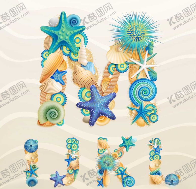 编号：99036009171240006886【酷图网】源文件下载-海洋生物字母