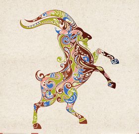 矢量动物矢量植物插画手绘