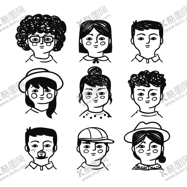 编号：67316102090808455445【酷图网】源文件下载-卡通人物头像