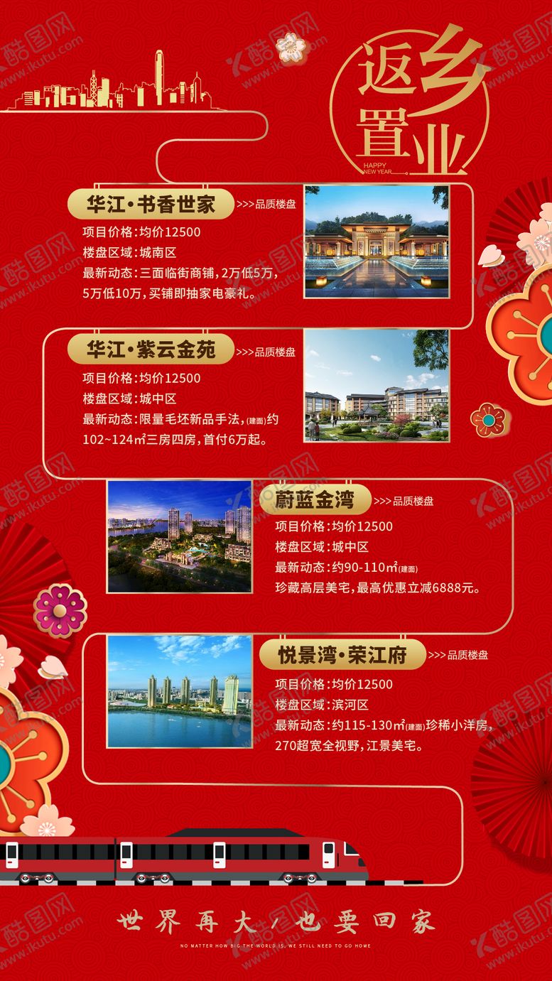 编号：43368902041821232212【酷图网】源文件下载-地产返乡置业新年微推海报