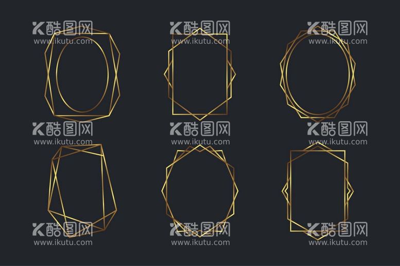 编号：56541511161954423320【酷图网】源文件下载-金色几何图形边框