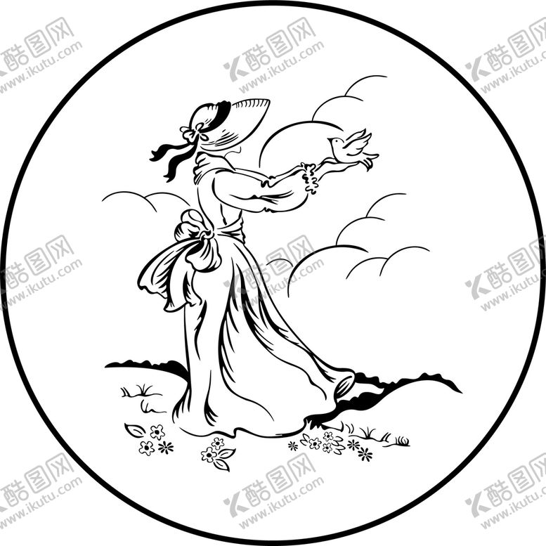 编号：15687209120117122469【酷图网】源文件下载-手绘线描人物   