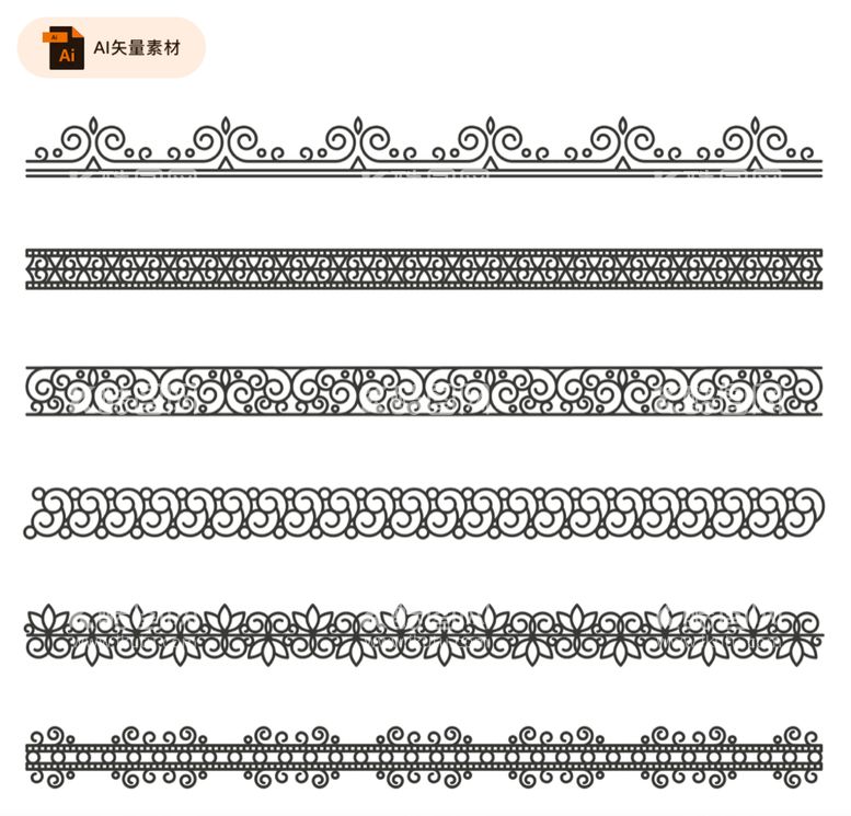 编号：74159009290110095463【酷图网】源文件下载-花边装饰设计矢量素材