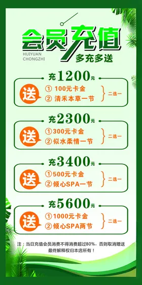 会员充值展架