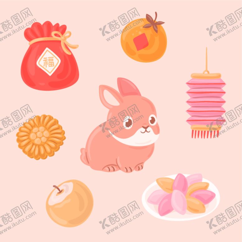 编号：14839612251855095190【酷图网】源文件下载-2023新年卡通可爱兔年吉祥物