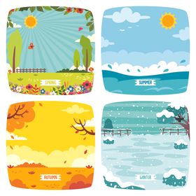 四季风景插画