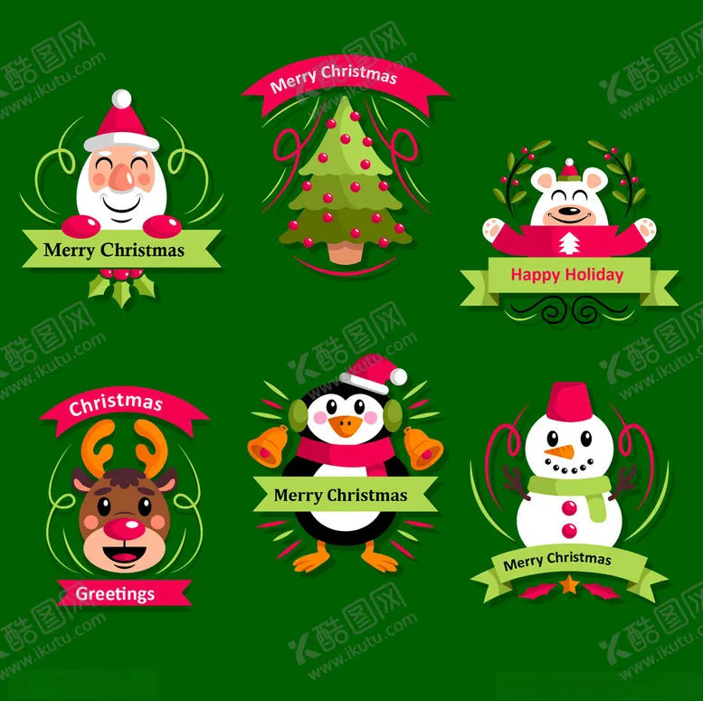 编号：86584703312239387319【酷图网】源文件下载-圣诞卡通图标集合