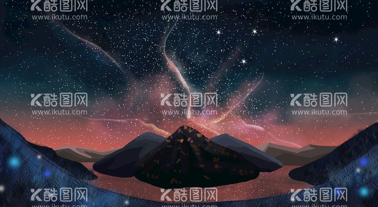 编号：74968309172304119602【酷图网】源文件下载- 小清新星空插画图片