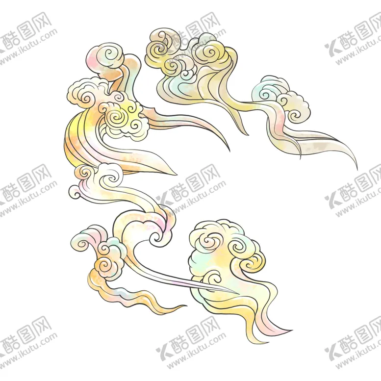 编号：41500406160306463500【酷图网】源文件下载-彩色祥云元素