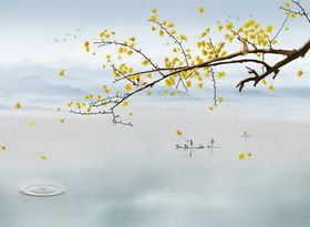 工笔花鸟背景墙装饰画