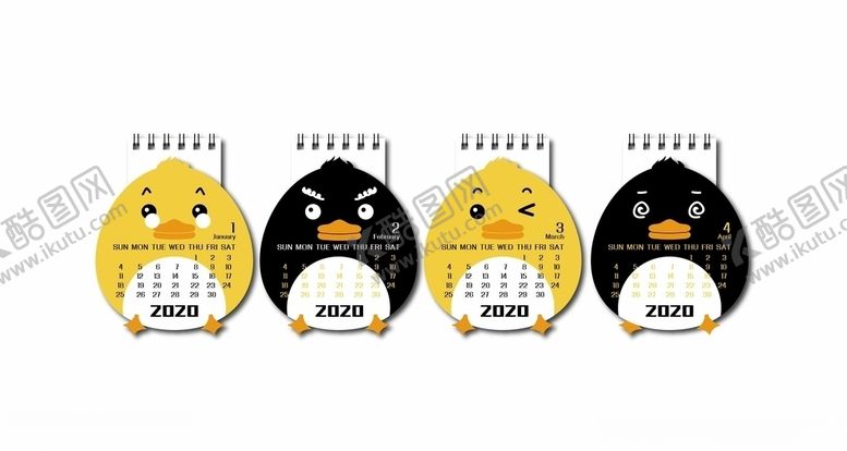 编号：34980206270259215787【酷图网】源文件下载-鸭子日历小本子