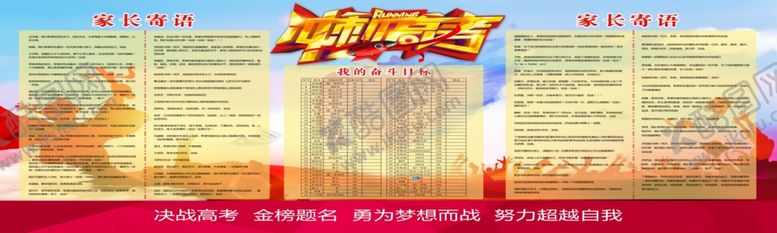 编号：83969307021058515321【酷图网】源文件下载-决战高考展板