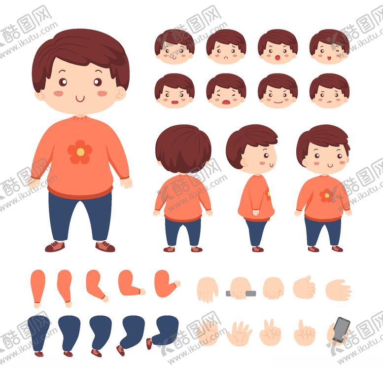 编号：36408110071042298721【酷图网】源文件下载-人物动作拆分