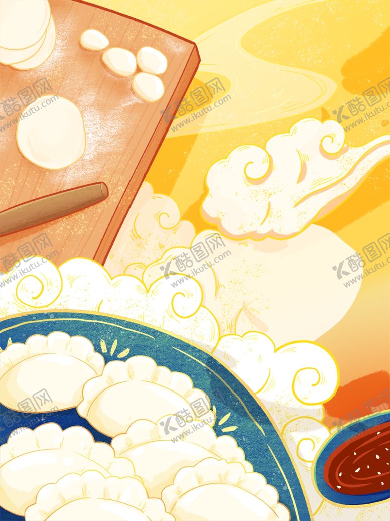 编号：91185809231958426028【酷图网】源文件下载-手绘饺子