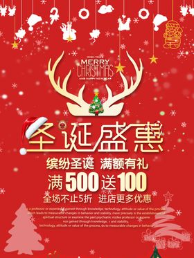 圣诞节橱窗平安夜广告海报