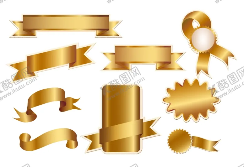 编号：25996004182127382407【酷图网】源文件下载-金色丝带