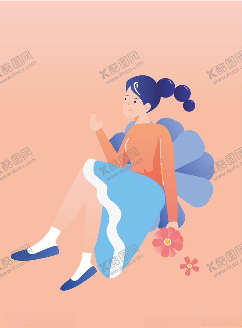 编号：91633710311327302475【酷图网】源文件下载-女孩插画