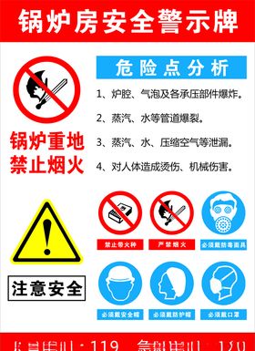 锅炉房安全警示牌