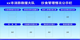 消防伙食管理情况公示栏