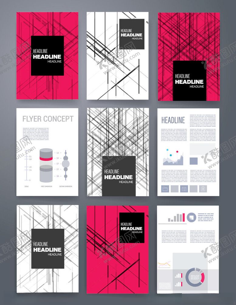 编号：69165504250107295068【酷图网】源文件下载-几何风格宣传册设计模板