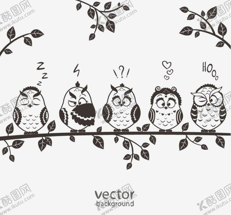 编号：34102807121715157113【酷图网】源文件下载-树枝猫头鹰