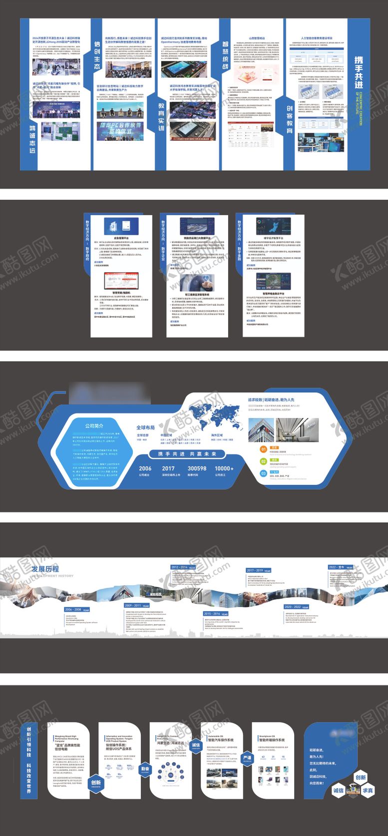 编号：83476305091453416043【酷图网】源文件下载-蓝色公司企业文化墙
