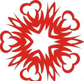 六角剪花窗花纸图案背景元素