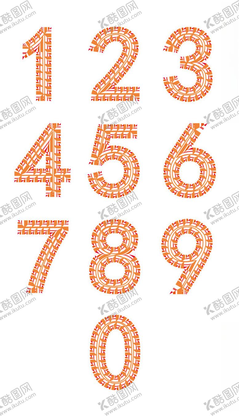 编号：64198501251416588392【酷图网】源文件下载-阿拉伯数字艺术字文字矢量