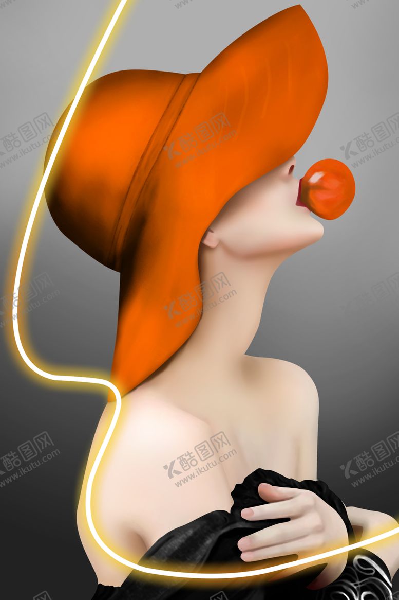 编号：58400701221131186636【酷图网】源文件下载-吹泡泡美女
