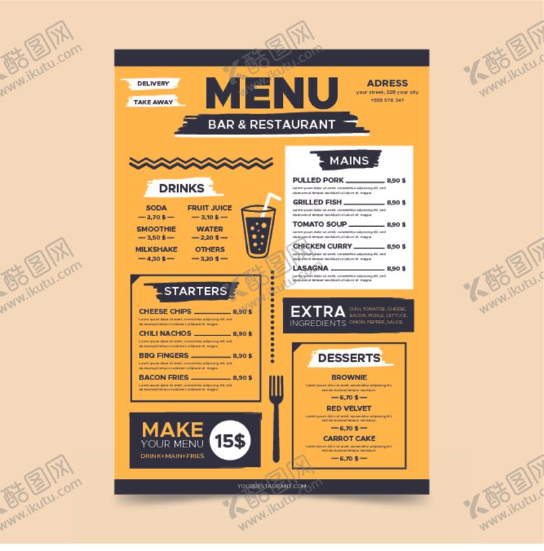 编号：96686607031153269162【酷图网】源文件下载-创意简约菜单模板设计