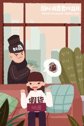 诚信315打假插画
